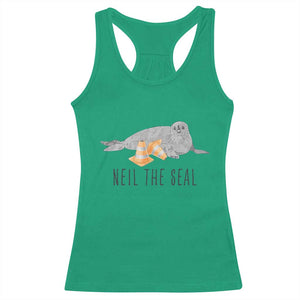Cute Neil the Seal Traffic Cone Meme Racerback Tank Top Funny Viral Chaotic Southern Elephant Seal TS02 Irish Green Print Your Wear