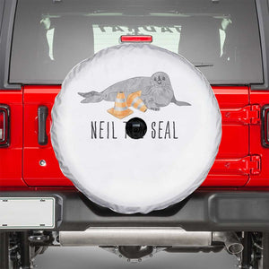 Cute Neil the Seal Traffic Cone Meme Spare Tire Cover Funny Viral Chaotic Southern Elephant Seal TS02 White Print Your Wear