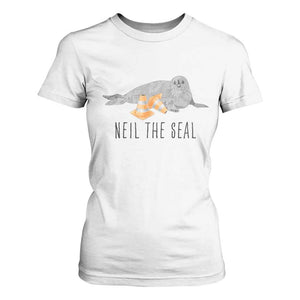 Cute Neil the Seal Traffic Cone Meme T Shirt For Women Funny Viral Chaotic Southern Elephant Seal TS02 White Print Your Wear