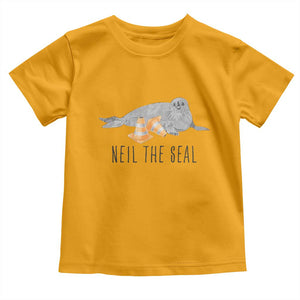 Cute Neil the Seal Traffic Cone Meme Toddler T Shirt Funny Viral Chaotic Southern Elephant Seal TS02 Gold Print Your Wear