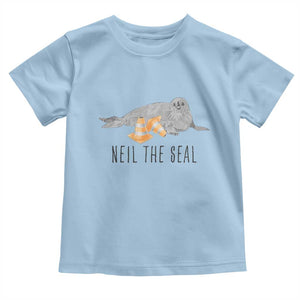 Cute Neil the Seal Traffic Cone Meme Toddler T Shirt Funny Viral Chaotic Southern Elephant Seal TS02 Light Blue Print Your Wear