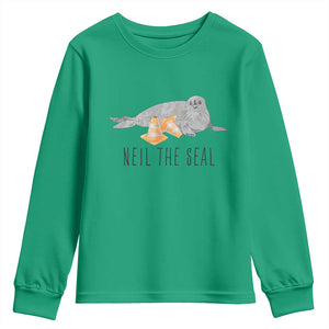 Cute Neil the Seal Traffic Cone Meme Youth Sweatshirt Funny Viral Chaotic Southern Elephant Seal TS02 Irish Green Print Your Wear