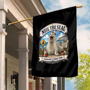 Retro Neil the Seal Tasmanias Chaos Icon Garden Flag Funny Roaring Elephant Seal Traffic Cone Meme TS02 Print Your Wear