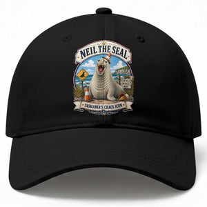 Retro Neil the Seal Tasmanias Chaos Icon Baseball Cap Funny Roaring Elephant Seal Traffic Cone Meme