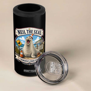 Retro Neil the Seal Tasmanias Chaos Icon 4 in 1 Can Cooler Tumbler Funny Roaring Elephant Seal Traffic Cone Meme TS02 Print Your Wear