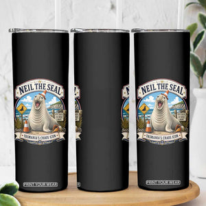 Retro Neil the Seal Tasmanias Chaos Icon Skinny Tumbler Funny Roaring Elephant Seal Traffic Cone Meme TS02 Print Your Wear