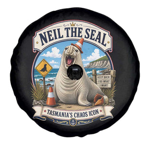 Retro Neil the Seal Tasmanias Chaos Icon Spare Tire Cover Funny Roaring Elephant Seal Traffic Cone Meme TS02 Print Your Wear