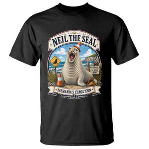 Retro Neil the Seal Tasmanias Chaos Icon T Shirt Funny Roaring Elephant Seal Traffic Cone Meme