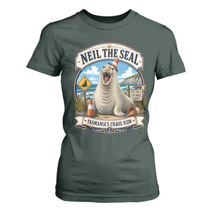 Retro Neil the Seal Tasmanias Chaos Icon T Shirt For Women Funny Roaring Elephant Seal Traffic Cone Meme