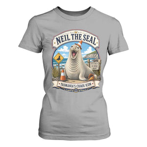 Retro Neil the Seal Tasmanias Chaos Icon T Shirt For Women Funny Roaring Elephant Seal Traffic Cone Meme