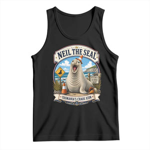 Retro Neil the Seal Tasmanias Chaos Icon Tank Top Funny Roaring Elephant Seal Traffic Cone Meme