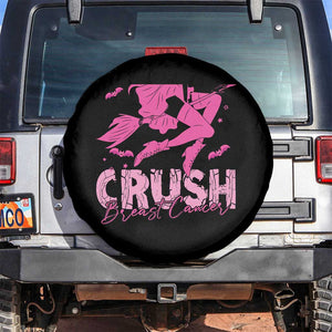Witch Breast Cancer Spare Tire Cover Crush Breast Cancer Pink Ribbon Halloween Vibe TS02 No hole Black Print Your Wear