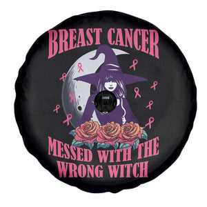 Breast Cancer Messed With Wrong Witch Spare Tire Cover Pink Ribbon Halloween Vibe TS02 Print Your Wear