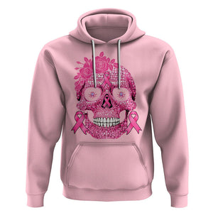Sugar Skull Breast Cancer Hoodie Pink Ribbon Support Squad Breast Cancer Warrior Girls Women TS02 Light Pink Printyourwear