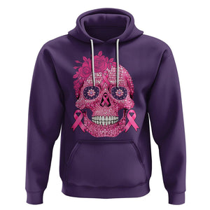 Sugar Skull Breast Cancer Hoodie Pink Ribbon Support Squad Breast Cancer Warrior Girls Women TS02 Purple Printyourwear
