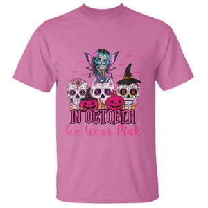 Skull Breast Cancer T Shirt In October We Wear Pink Support Squad Breast Cancer Warrior Survivor TS02 Azalea Printyourwear