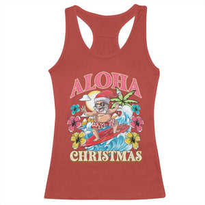 Christmas in Hawaii Racerback Tank Top Aloha Mele Kalikimaka Hawaiian Tropical Surfing Santa TS02 Red Print Your Wear