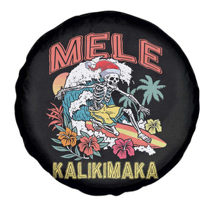 Hawaiian Christmas Surfing Skeleton Spare Tire Cover Mele Kalikimaka Tropical Xmas in Hawaii TS02 Print Your Wear