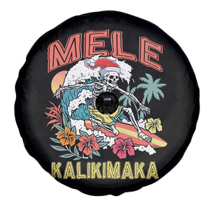 Hawaiian Christmas Surfing Skeleton Spare Tire Cover Mele Kalikimaka Tropical Xmas in Hawaii TS02 Print Your Wear
