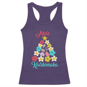 Christmas in Hawaii Racerback Tank Top Mele Kalikimaka Hawaiian Tropical Flowers TS02 Purple Print Your Wear