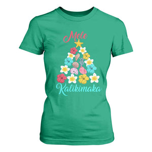 Christmas in Hawaii T Shirt For Women Mele Kalikimaka Hawaiian Tropical Flowers TS02 Irish Green Print Your Wear