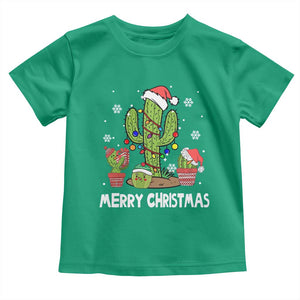 Merry Xmas In Arizona US State Funny Saguaro Cactus Christmas Tree Toddler T Shirt TS02 Irish Green Print Your Wear