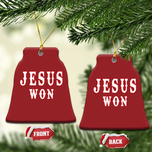 Jesus Won Christmas Ornament Christianity Religion TS02 Bell Flake Red Print Your Wear