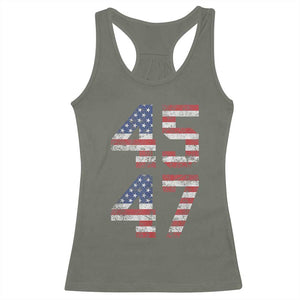 Trump 2024 Racerback Tank Top 45 47 President He Won Vintage American Flag TS02 Military Green Print Your Wear