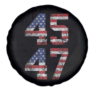 Trump 2024 Spare Tire Cover 45 47 President He Won Vintage American Flag TS02 Print Your Wear
