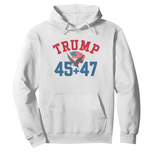 Trump 2024 Hoodie Patriotic 45 47 He Won American Flag Eagle TS02 White Print Your Wear