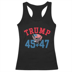 Trump 2024 Racerback Tank Top Patriotic 45 47 He Won American Flag Eagle TS02 Black Print Your Wear