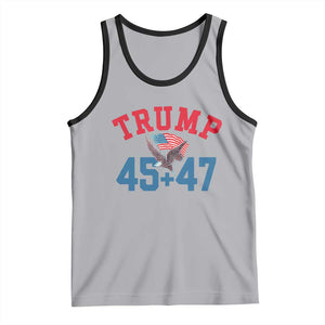 Trump 2024 Tank Top Patriotic 45 47 He Won American Flag Eagle TS02 Athletic Heather Black Print Your Wear