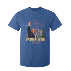 Trump 2024 T Shirt For Kid He Won 47th President Of White House TS02 Royal Blue Print Your Wear
