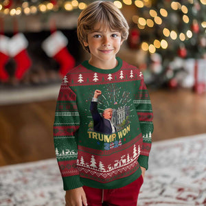 Trump 2024 Ugly Christmas Sweater He Won 47th President Of White House TS02 Christmas Print Your Wear