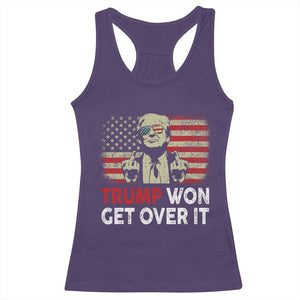 Trump 2024 Racerback Tank Top He Won Get Over It Patriotic Vintage American Flag TS02 Purple Print Your Wear
