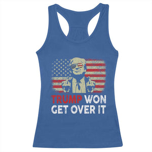 Trump 2024 Racerback Tank Top He Won Get Over It Patriotic Vintage American Flag TS02 Royal Blue Print Your Wear