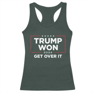 Trump 2024 Racerback Tank Top 47th President He Won Get Over It TS02 Dark Forest Green Print Your Wear