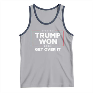 Trump 2024 Tank Top 47th President He Won Get Over It TS02 Athletic Heather Navy Print Your Wear