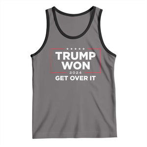 Trump 2024 Tank Top 47th President He Won Get Over It TS02 Deep Heather Black Print Your Wear