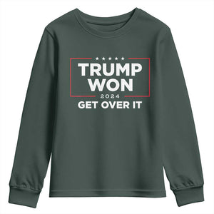 Trump 2024 Youth Sweatshirt 47th President He Won Get Over It TS02 Dark Forest Green Print Your Wear