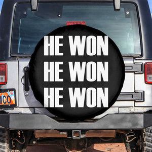 Trump 2024 Spare Tire Cover Triple He Won 47th President TS02 No hole Black Print Your Wear