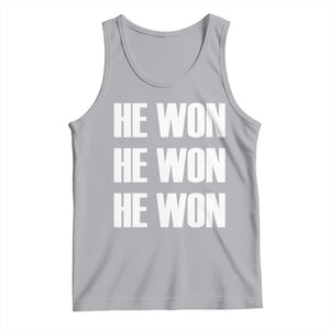 Trump 2024 Tank Top Triple He Won 47th President TS02 Athletic Heather Print Your Wear