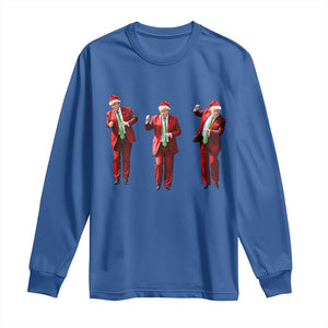 Funny Trump Dance Christmas Long Sleeve Shirt Santa Claus 2024 Xmas Pajamas Holiday TS02 Royal Blue Print Your Wear
