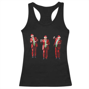 Funny Trump Dance Christmas Racerback Tank Top Santa Claus 2024 Xmas Pajamas Holiday TS02 Black Print Your Wear