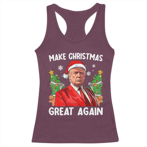 Funny Santa Trump 2024 Racerback Tank Top Make Christmas Great Again TS02 Maroon Print Your Wear