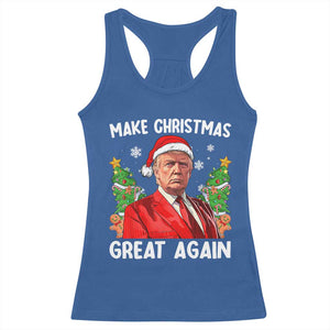 Funny Santa Trump 2024 Racerback Tank Top Make Christmas Great Again TS02 Royal Blue Print Your Wear