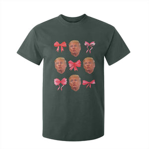 Trump Girl 2024 T Shirt For Kid 47th President Pink Coquette Bow Girly Y2K TS02 Dark Forest Green Print Your Wear