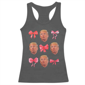 Trump Girl 2024 Racerback Tank Top 47th President Pink Coquette Bow Girly Y2K TS02 Dark Heather Print Your Wear