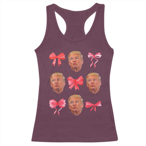 Trump Girl 2024 Racerback Tank Top 47th President Pink Coquette Bow Girly Y2K TS02 Maroon Print Your Wear