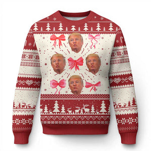Trump Girl 2024 Ugly Christmas Sweater 47th President Pink Coquette Bow Girly Y2K TS02 Red Print Your Wear